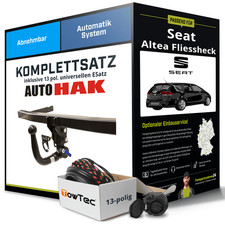 Für SEAT Altea Fliessheck 5P1 Anhängerkupplung abnehmbar +eSatz 13pol uni 09-15