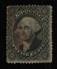 CKStamps: US Stamps Collection Scott#36 12c Washington Used Toned Lightly Crease