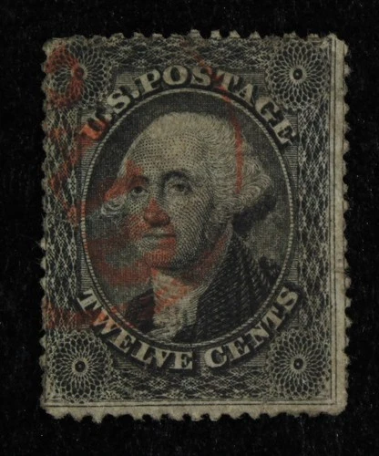 CKStamps: US Stamps Collection Scott#36 12c Washington Used Toned Lightly Crease