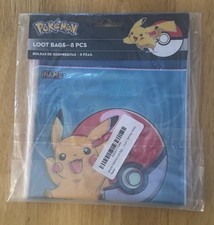 Pokemon Loot Favor Bags 8 PCs Ct Birthday Party Official 2021 Sealed New Pikachu