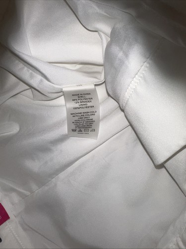 Vince Camuto Women's White Textured Pants Front Zip Straight Wide Leg, Size 4. N - Picture 4 of 9