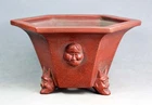 Tokoname Hexagonal Bonsai Pot by Bigei, #bigei 184 : 213*186*H116mm