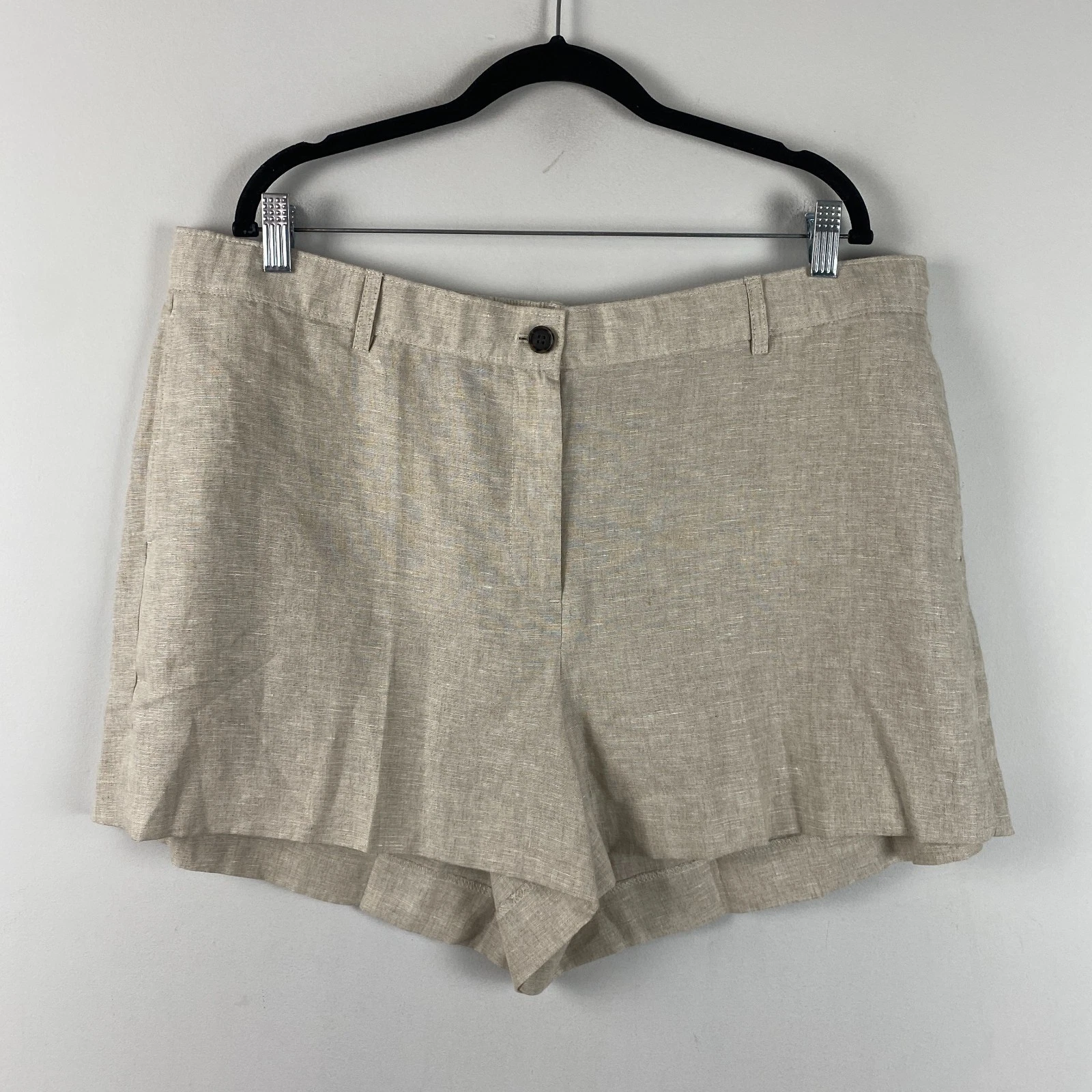 J Crew 3" Harbor Linen Shorts L Flax Beige NWT CH874 Travel Coastal