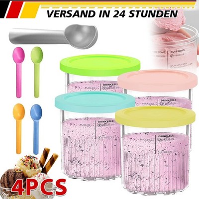 4x Creami Behälter Eisbecher für Ninja Creami Deluxe Ice Cream Maker NC501 NC500