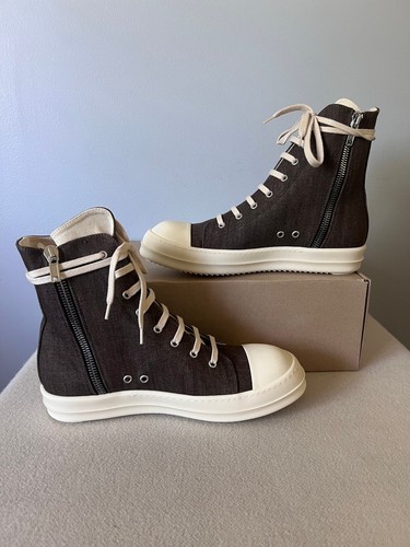 Rick Owens DRKSHDW Ramones Hi - Talla 43 - Polvo Oscuro - NUEVO - Hecho en Italia - Imagen 3 de 9