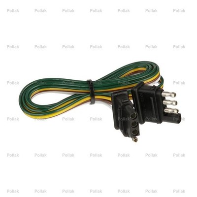 Pollak 12-413E Trailer Wiring Connector; 4-Way Flat Male to Female; 60 Inch Wire