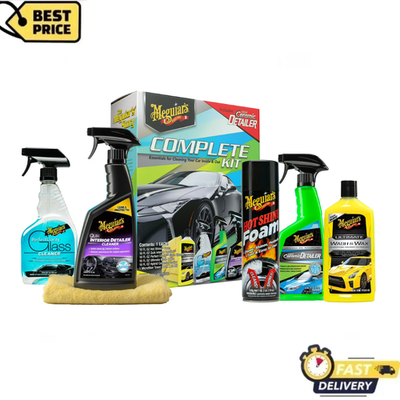 #ad Meguiar#x27;s Complete Car Care Kit G55208 6 Piece Premium Cleaning amp; Waxing Set $29.99