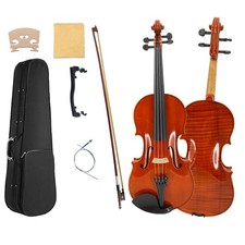 Handcrafted 4/4 Violin Solid One-Piece Back Flamed Maple Spruce Top Complete Set