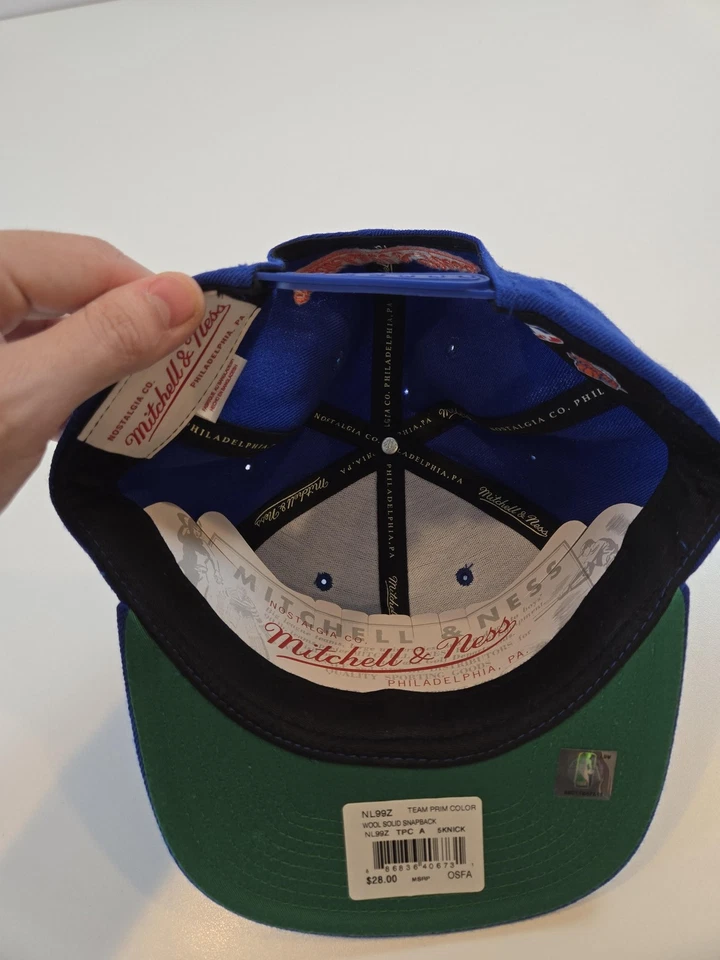 New York Knicks Hat Cap Snap Back Mens One Size Blue NBA Basketball Wool Logo - Image 3 of 4