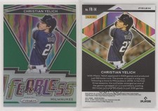 2021 Panini Prizm Fearless Green Prizm Christian Yelich #FR-14