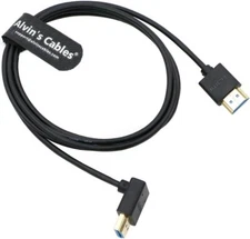Alvin's Cables 8K HDMI 2.1 Cable High Speed Thin Straight HDMI to Up Angle HDMI