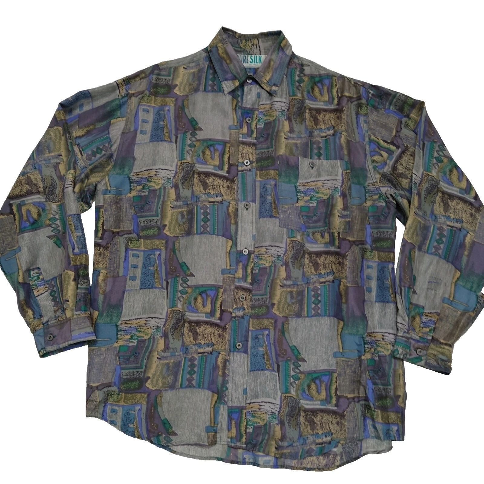 Multi-Color 1980s 100% Seda Vintage Casual Shirts for Men