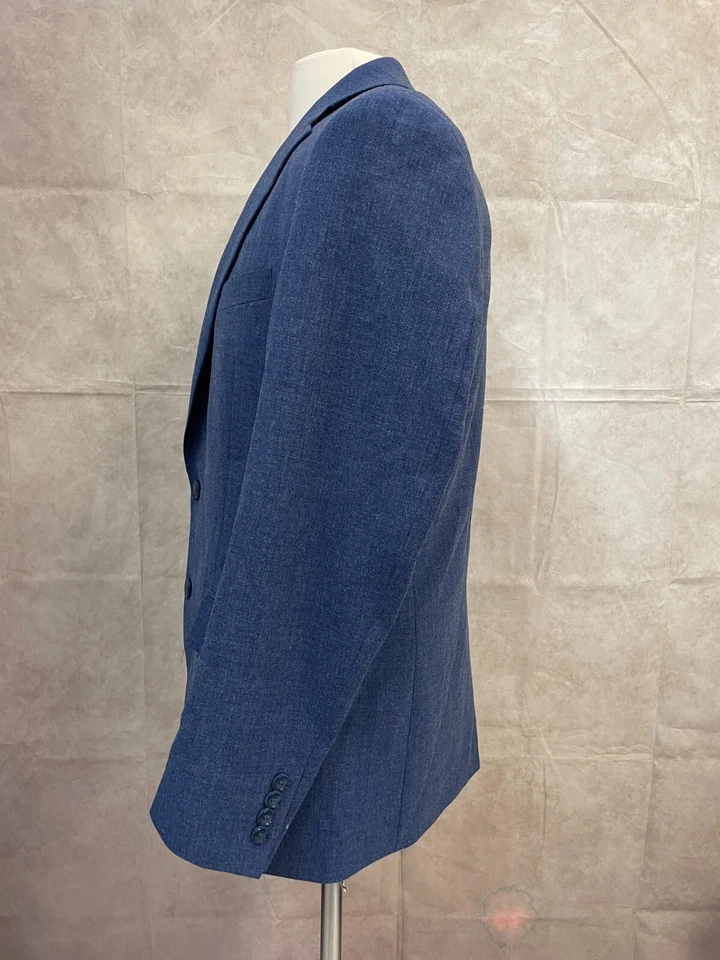 Клубная комната блейзер мужской синий с подкладкой вентилируемый однобортный две кнопки размер 38R - Изображение 2 из 4