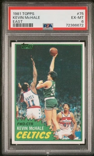 1981 Topps East KEVIN MCHALE Boston Celtics HOF RC Rookie Card # 75 Graded PSA 6