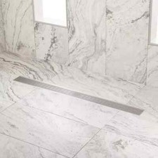 Signature Hardware 40" Carmen Linear Shower Drain - Brushed Stainless Steel