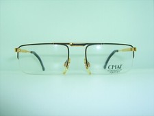 Chai, eyeglasses, half rim, square, Gold plated, frames, Detective's special NOS