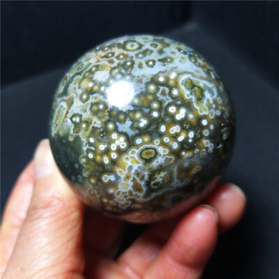 TOP 233G Natural Polished Orbicular Ocean Jasper Sphere Ball Reiki Healing A4169