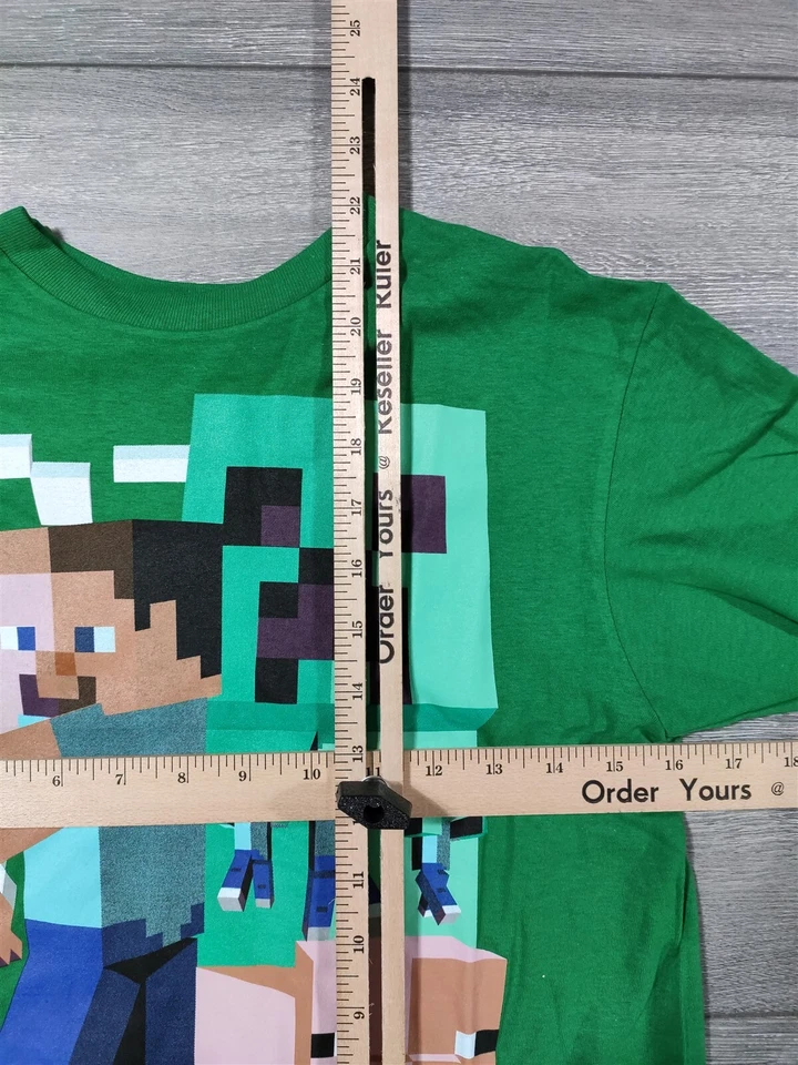 Camiseta Minecraft Niños Grande 10-12 Zombie Creeper Pig Steve Art Deco Foto 4 de 4