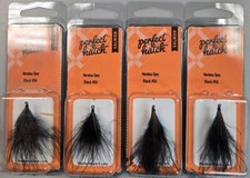 4pks-Perfect Hatch SALMON  PHFLY1950-06P  Salmon Marabou Spey Black 4 x 1 Pack