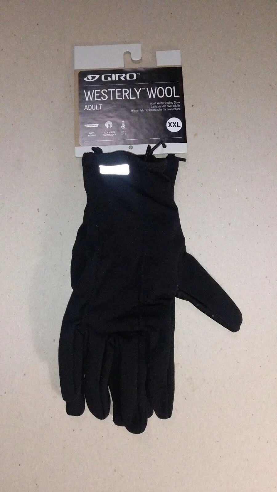 Giro Westerly Merino Wool Gloves Fall Winter Spring Multiple sizes Black
