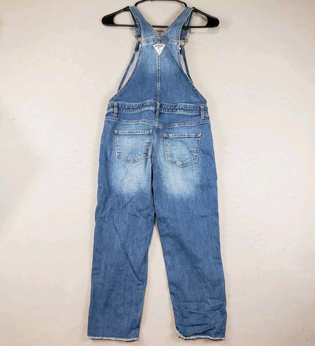 Osh Kosh B'Gosh Girls Denim Overalls Light Wash Distressed Straight Leg Size Y12 - Picture 2 of 7