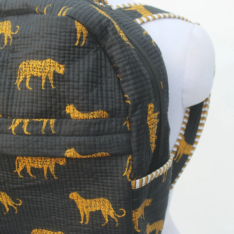Индийский хлопок черный Tiger выстеганные сумки рюкзак хиппи мужчин женщин модная сумка США - Изображение 3 из 3