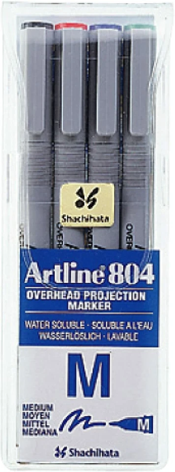 Artline 804 Frais Généraux Projecteur Stylos 1.0mm Moyen 4 Couleurs