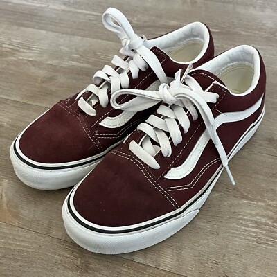 Vans Classic Old Skool Womens Size Burgundy Low Top Shoes Lace Up  Sneakers