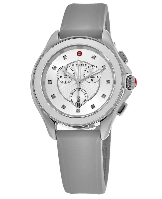 Michele watch online white silicone band