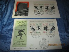 64 : Briefmarken , Ersttagsbrief + Karte , XX. Olympische Spiele  M&uuml;nchen  1972