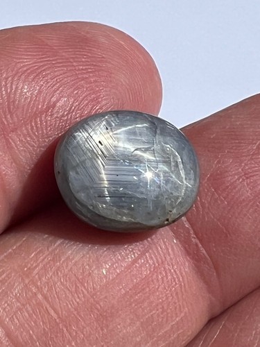 Natural Blue Grey Oval Star Sapphire Cabochon from Burma 13.61 ct 14 x 12 mm - Picture 14 of 20