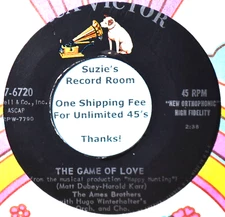 Ames Brothers The Game of Love / I Saw Esau Pop Vocal 45 7" Vinyl -Coupons!