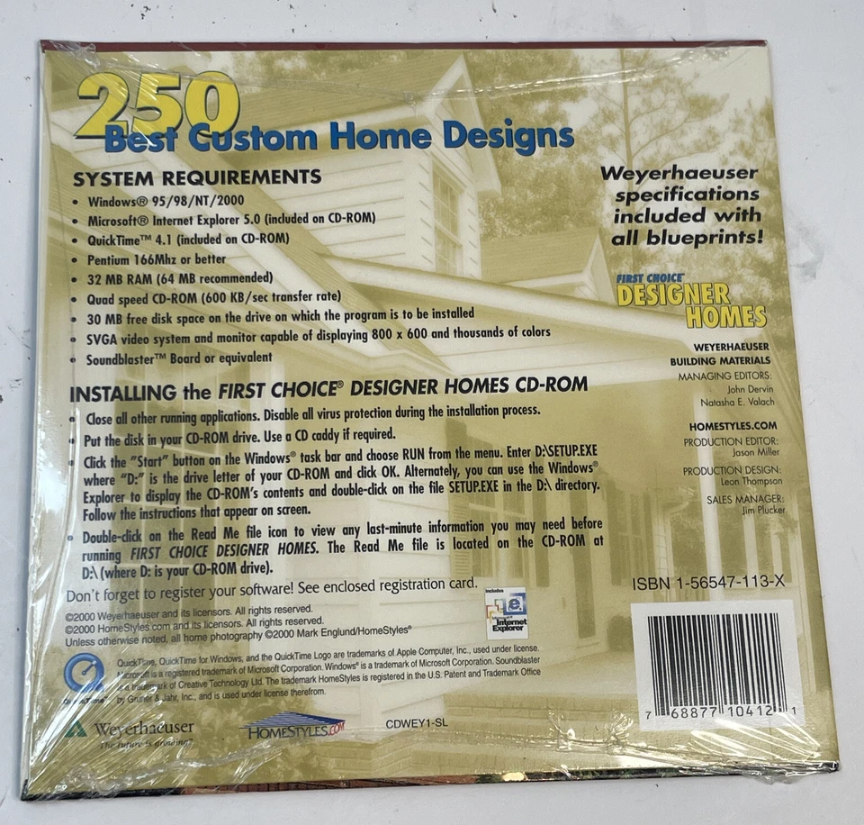 Home Designer CD-ROM Windows 95 PC Software Weyerhaeuser - Image 2 of 4