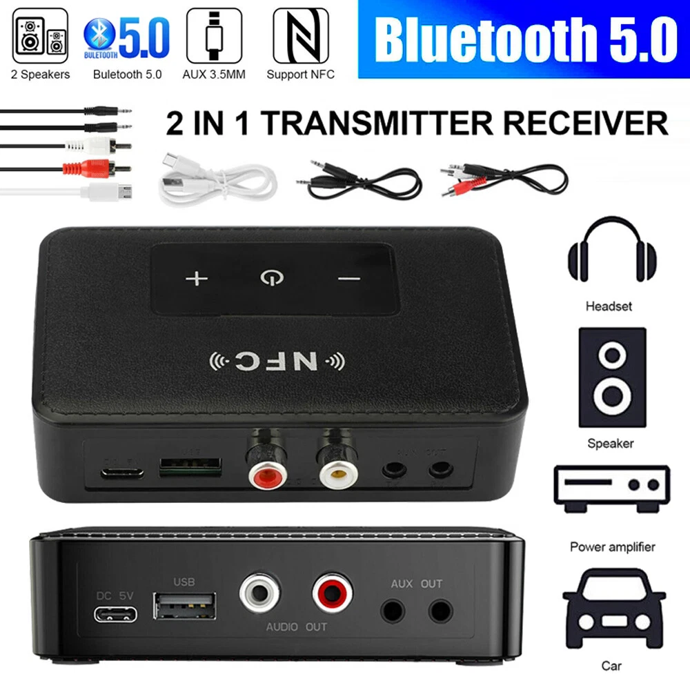  (Newest) Aux Bluetooth 5.0 Adapter for Car, Bluetooth Receiver  for Car Home Stereo System and Headphones, Bluetooth Aux Adapter, 2 in 1  Wireless Bluetooth Transmitter and Receiver for Hands-Free Call :  Electronics