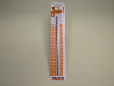 KREATOR Long Masonry drill bit tungsten carbide tipped 6 x 200mm brick stone concrete