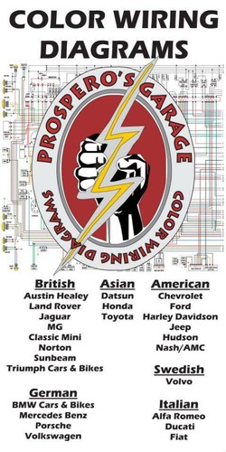 11x17 COLOR Wiring Diagram Austin Healey Sprite 1969 US - Picture 4 of 4