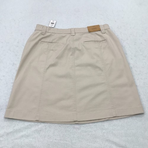 L.L. Bean Skirt Womens 16 Petites NEW Twill Classic Fit Cream Stretch Preppy - Picture 9 of 20