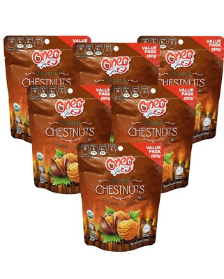 Organic Chestnuts Roasted and Peeled Chestnut Gluten Free Vegan 5.3oz Pack of 6