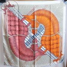 Twin Horses Silk Twill Scarf, 14 Momme, Hand Rolled Edger Women