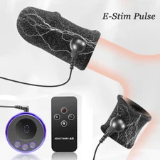 Conductive Ring E-Stim Shock Chastity Cage Stretching Therapy Devices BDSM USA