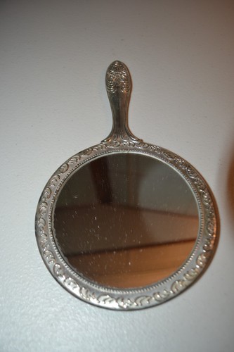 Vintage Dressing Table Set Silver Tone Hand Mirror-brush-comb vanity set - Picture 2 of 7