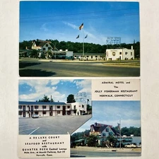 The Jolly Fisherman Restaurant Lounge & Admiral Motel Norwalk CT Postcards Lot