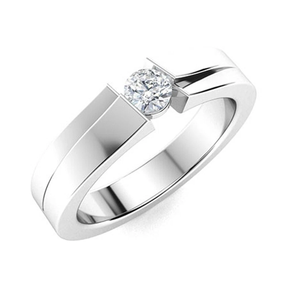 4 Carat Round White Diamond Solitaire Mens Platinum Ring – ASSAY