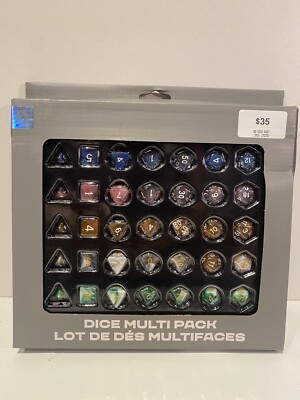 Atrix 35 x Dice Multi Pack 5 Set Of Dice Cloth Bag RPG Dungeons & Dragons J3