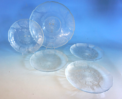 Vintage Arcoroc Glas Teller Glasteller Schalen Satz Servier Platte Set (F25-340
