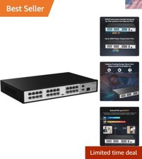 Efficient 24 Port PoE Switch with 2 Gigabit Uplinks  Perfect for Homes  Offices