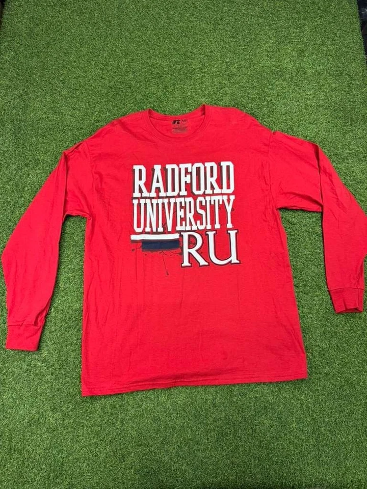 Radford University Shirt Mens XL Red Russell Athletic Basketball NCAA Cotton - Image 1 of 4