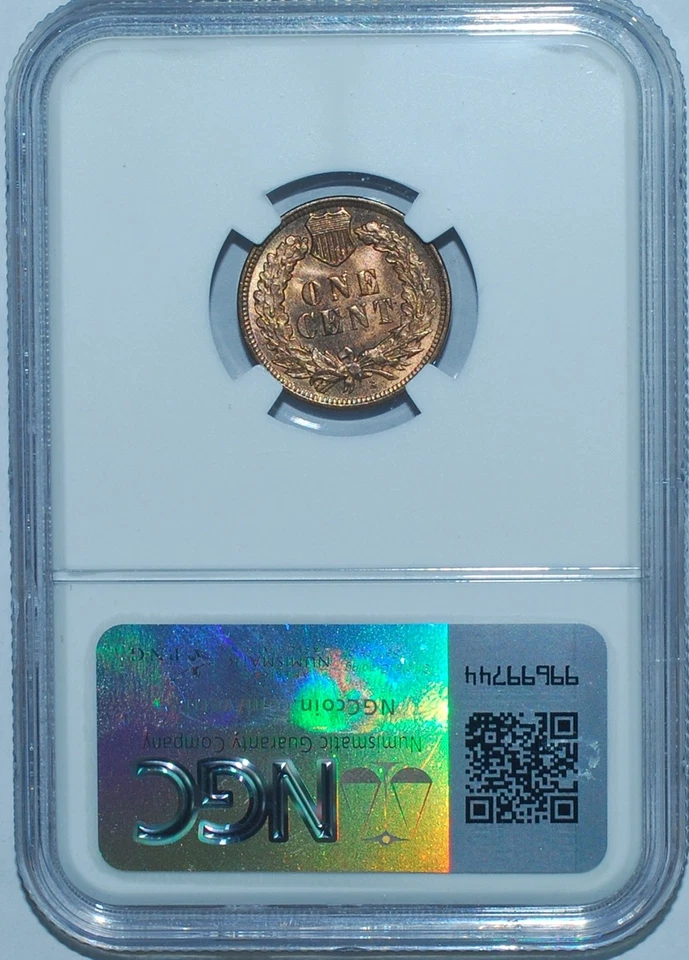 1908 S NGC MS65RB Red and Brown Indian Cent Lots Of Red - Image 2 of 2