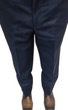 Mens 34 Waist 35 Inseam Navy Blue Lightweight Flat Front Dress Pant Adjustable