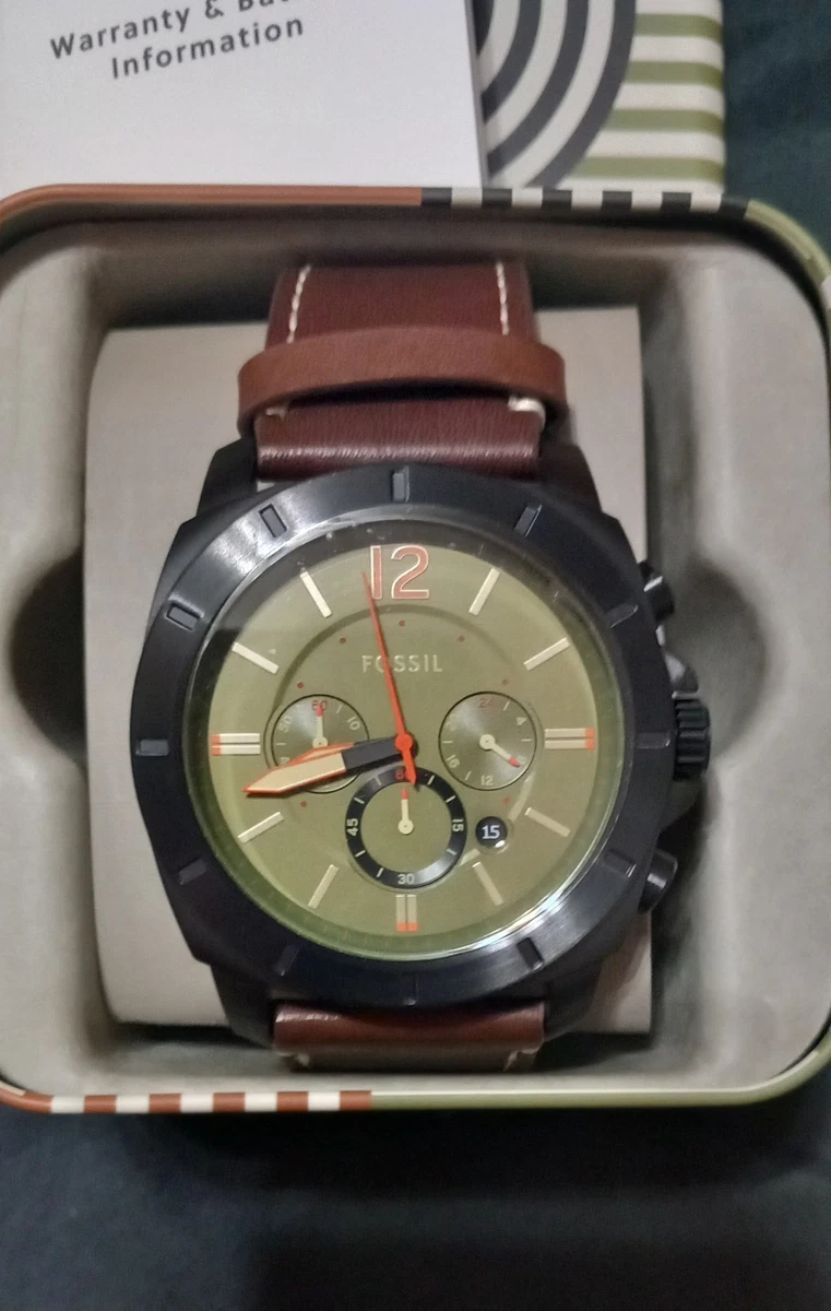 Fossil Orologio Analogico al Quarzo Uomo con Cinturino in
